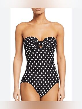 Christina Black and White Polka Dot One-Piece Swimsuit